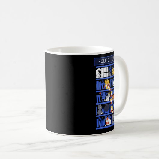Mug Police Public Cat Box Funny Kitten Cat Doctor Libr (Devant droit)