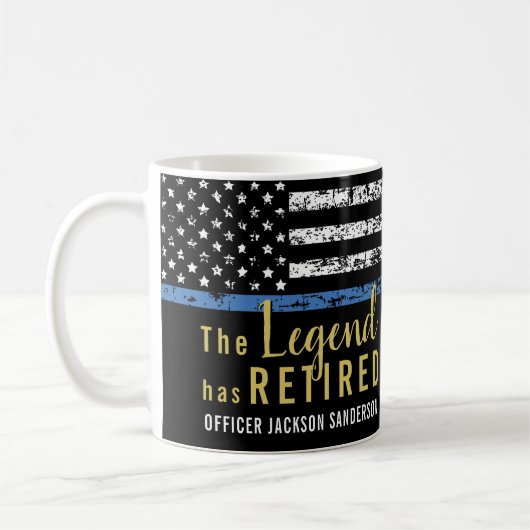Mug Police Retraite drapeau américain Ligne Bleue Minc (Gauche)