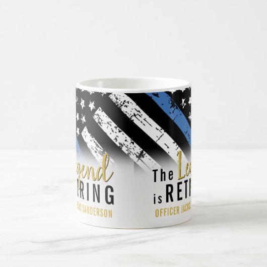 Mug Police Retraite Ligne bleue Drapeau Application de (Centre)