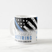 Mug Police Retraite Ligne bleue Drapeau Application de (Devant gauche)