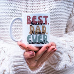 Mug Police Rétro Meilleure papa Ever Enfants Noms Fête<br><div class="desc">Meilleur papa texte jamais dans des polices et des couleurs rétro,  avec des noms personnalisables des enfants,  plus de noms pourraient être ajoutés ou supprimés.</div>