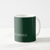 Mug Police Serif Élégant Vert Foncé Classique Minimali (Devant droit)