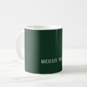 Mug Police Serif Élégant Vert Foncé Classique Minimali (Devant gauche)