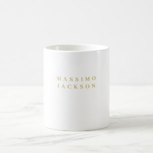 Mug Police Serif Minimaliste de Couleur Or