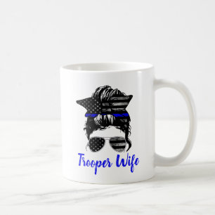 Mug Police Trooper patrouille routier Messy Bun Wife