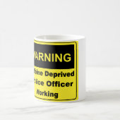 Mug Policier d'avertissement de caféine (Centre)