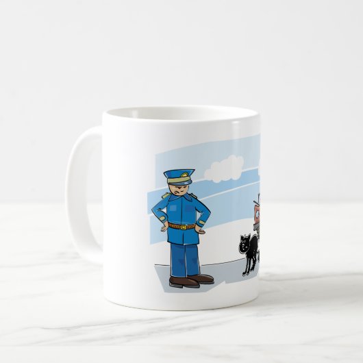 Mug Policier Et Chat Noir (Devant gauche)