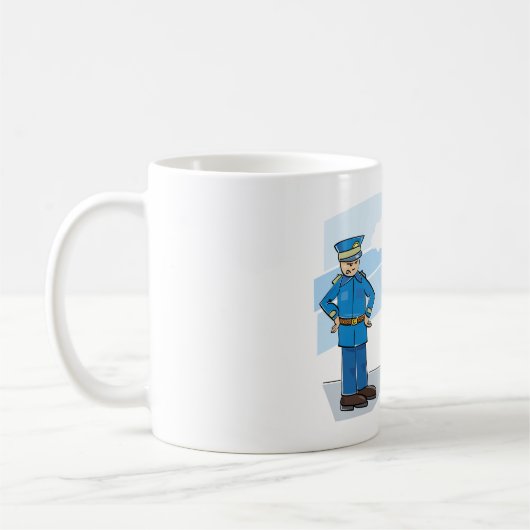 Mug Policier Et Chat Noir (Gauche)