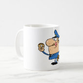 Mug Policier heureux mangeant le beignet (Devant gauche)