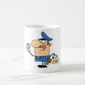 Mug Policier heureux mangeant le beignet (Centre)
