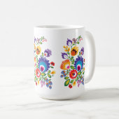 Mug Polis asymétriques Folk Wycinanki (Devant droit)