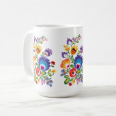 Mug Polis asymétriques Folk Wycinanki (Devant gauche)