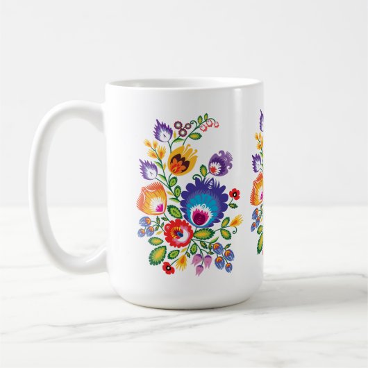 Mug Polis asymétriques Folk Wycinanki (Gauche)