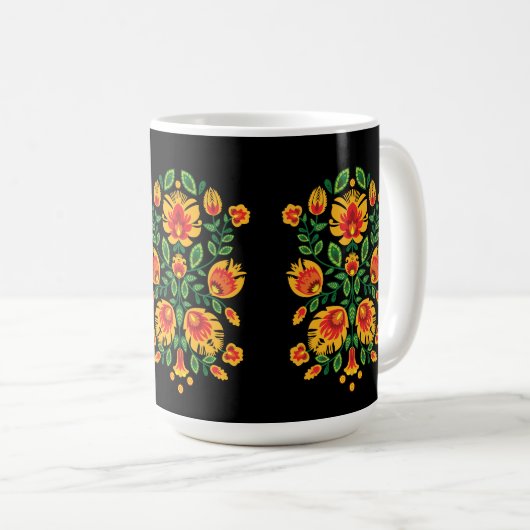 Mug 💛 🧡 ❤️ Polish superbe Folk Wycinanki (Devant droit)
