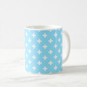 Mug Polka blanche croise sur bleu bébé (Devant droit)