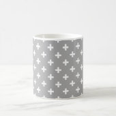 Mug Polka blanche croise sur gris (Centre)