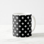 Mug Polka blanche croise sur noir (Devant droit)