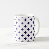 Mug Polka bleu marine croise sur blanc (Devant droit)