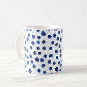 Mug Polka Bleue : Aquarelle Point sans joint. (Devant gauche)