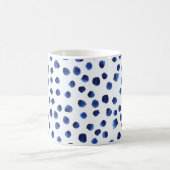 Mug Polka Bleue : Aquarelle Point sans joint. (Centre)