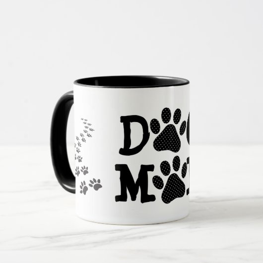 Mug Polka Dot DOG MOM Pawprints (Devant gauche)