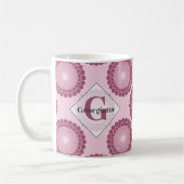 Mug Polka Dot Mandala, Rose Dusky Radiant Personnalisé (Gauche)