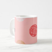 Mug Polka dots seamless pattern. Mosaic of ethnic figu (Devant gauche)