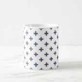 Mug Polka gris-bleu croise sur blanc (Centre)