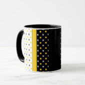 Mug Polka gris jaune noir et blanc Point moderne (Devant gauche)