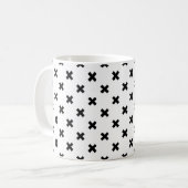 Mug Polka noire croise sur blanc (Devant gauche)