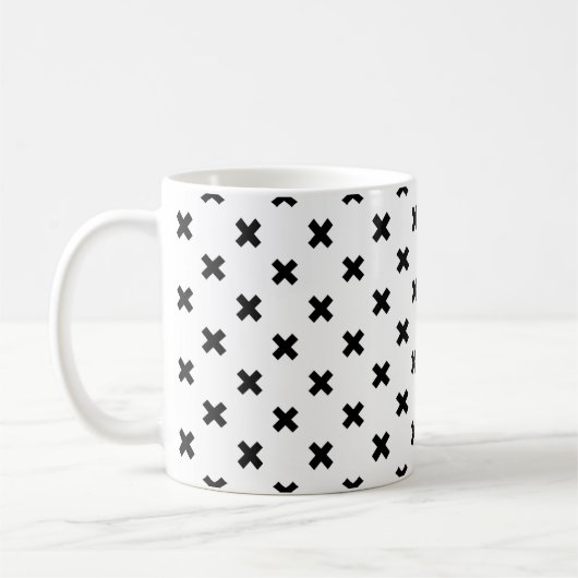 Mug Polka noire croise sur blanc (Gauche)