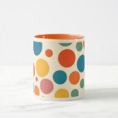 Mug Polka Point de style rétro coloré (Centre)