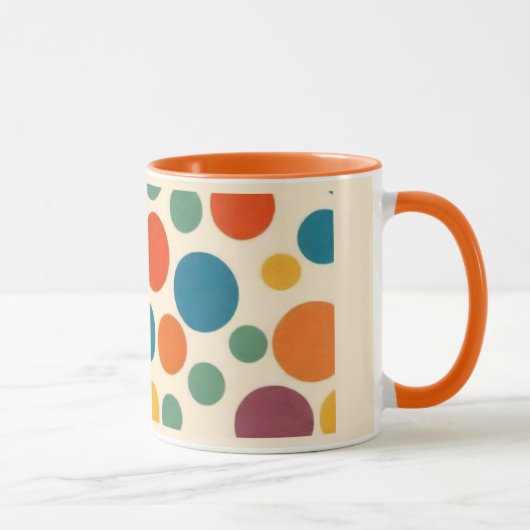 Mug Polka Point de style rétro coloré (Droite)
