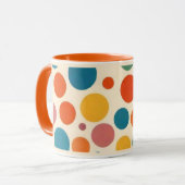 Mug Polka Point de style rétro coloré (Devant gauche)