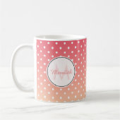 Mug Polka rose personnalisée mignon Pot Ombre (Gauche)