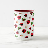 Mug Polka rouge mignon point Ladybug Fleur de margueri (Centre)