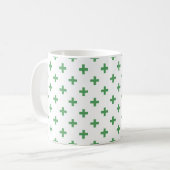Mug Polka verte croise sur blanc (Devant gauche)