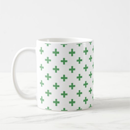 Mug Polka verte croise sur blanc (Gauche)