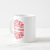 Mug Pologne et fière Pologne Polska Fleurs rouges (Devant gauche)