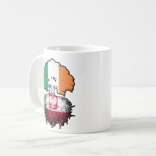 Mug Pologne Pologne Irlande Irlande Arbre drapeau (Devant gauche)
