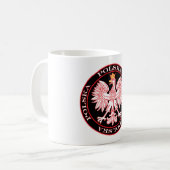 Mug Polska rouge rond Eagle (Devant gauche)