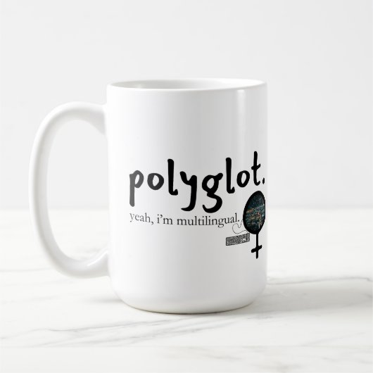Mug Polyglot multilingue personnalisable (Femmes en te (Gauche)