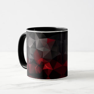 Mug Polygonal, noir et rouge