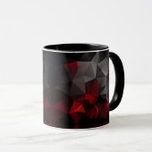 Mug Polygonale, noir et rouge (Devant droit)