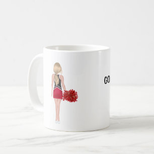 Mug Pom-pom girl rouge et noir personnalisé