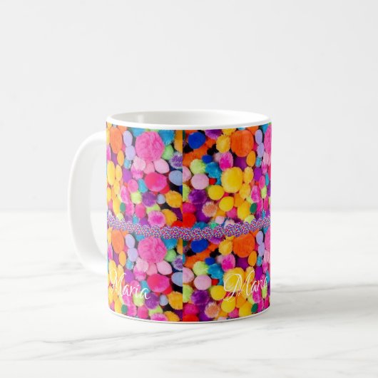Mug Pom Pom Pom Coloré (Devant gauche)