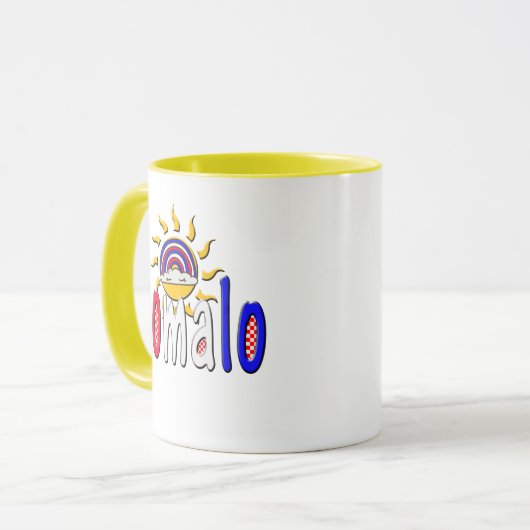Mug Pomalo - Détente croate avec soleil et arc-en-ciel (Devant gauche)