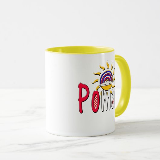 Mug Pomalo - Détente croate avec soleil et arc-en-ciel (Devant droit)