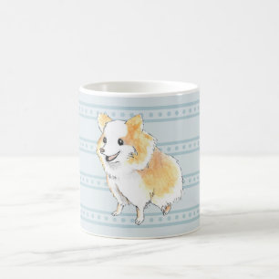 Mug Pomeranian Assis Aquarelle en Bleu