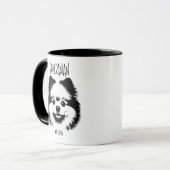 Mug Pomeranian Breed Edgy Pop Art Custom Dog Lover (Devant gauche)